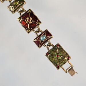 VNT Broken Liz Claiborne Bracelet Enamel Cabochons Parts Repairs Jewelry Making
